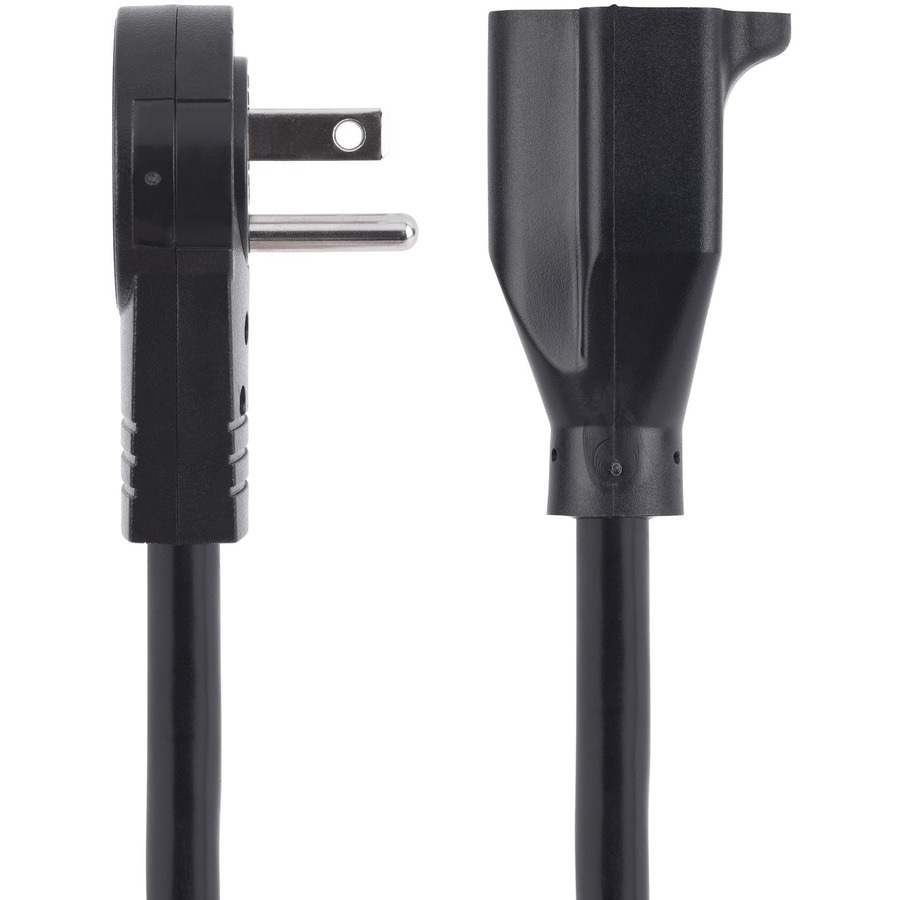 Thumbnail 3 of 6 for StarTech.com 3ft Power Extension Cord, Rotating Flat Plug Extension Cord, NEMA 5-15P to NEMA 5-15R Cable, 16 AWG