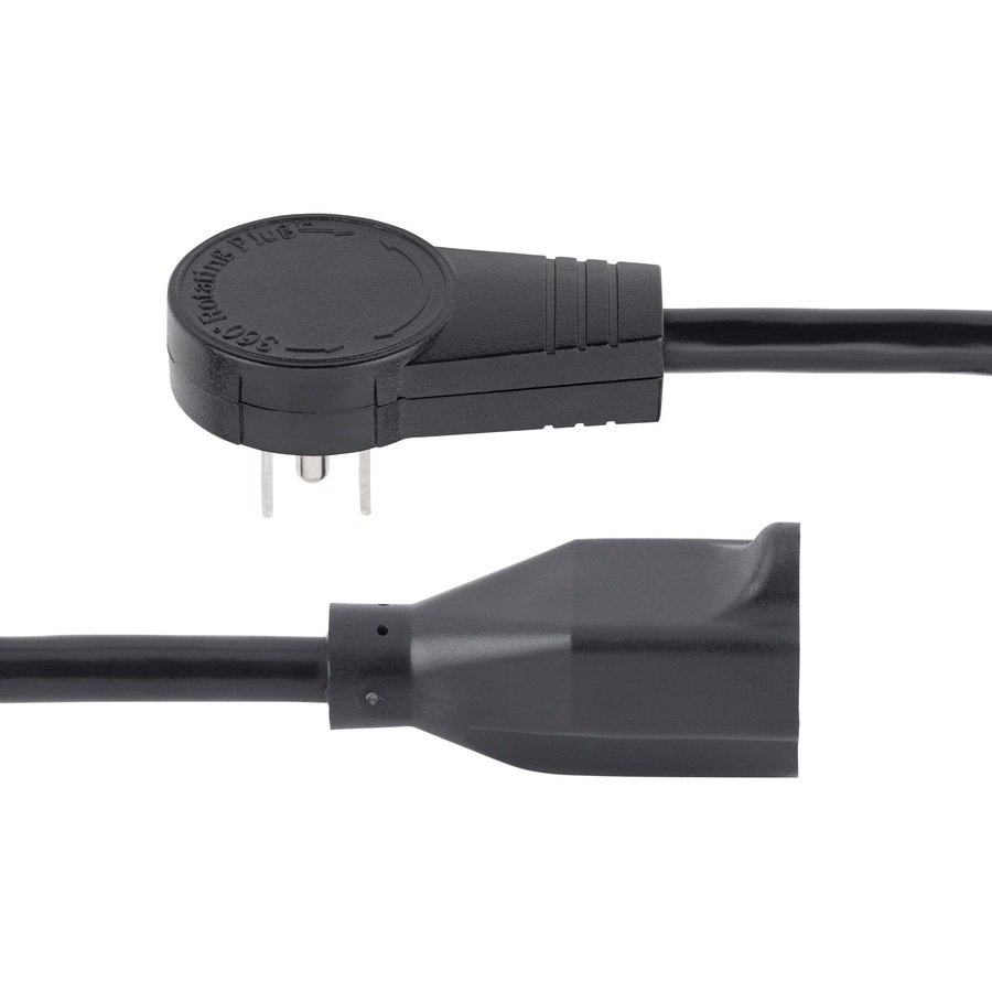 Thumbnail 4 of 6 for StarTech.com 3ft Power Extension Cord, Rotating Flat Plug Extension Cord, NEMA 5-15P to NEMA 5-15R Cable, 16 AWG