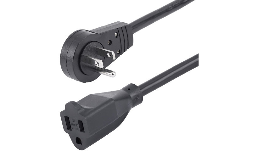 StarTech.com 10ft Rotating Flat Plug Power Extension Cord NEMA 5-15P to 5-15R