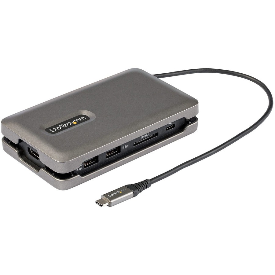 StarTech.com USB C Multiport Adapter, 4K 60Hz HDMI 2.0, 10Gbps USB Hub, 100W PD, GbE, SD/MicroSD