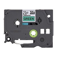 Brother 0.47"x26.2' Black Print on Green Laminated Label Tape