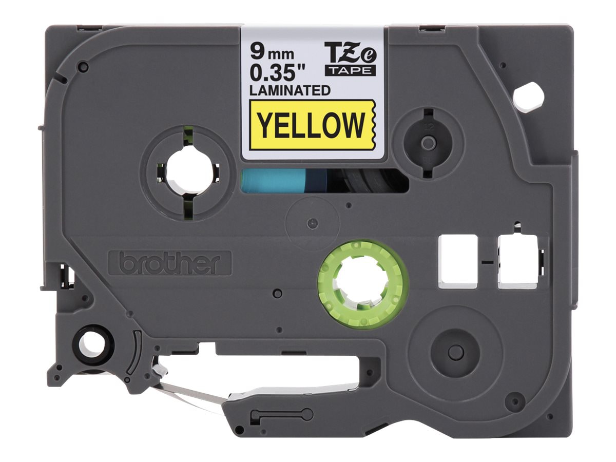 Brother 0.35"x26.2' Black Print on Yellow Laminated Label Tape