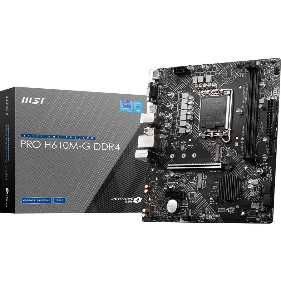 MSI H610M-G DDR4 Desktop Motherboard - Intel H610 Chipset - Socket LGA-1700