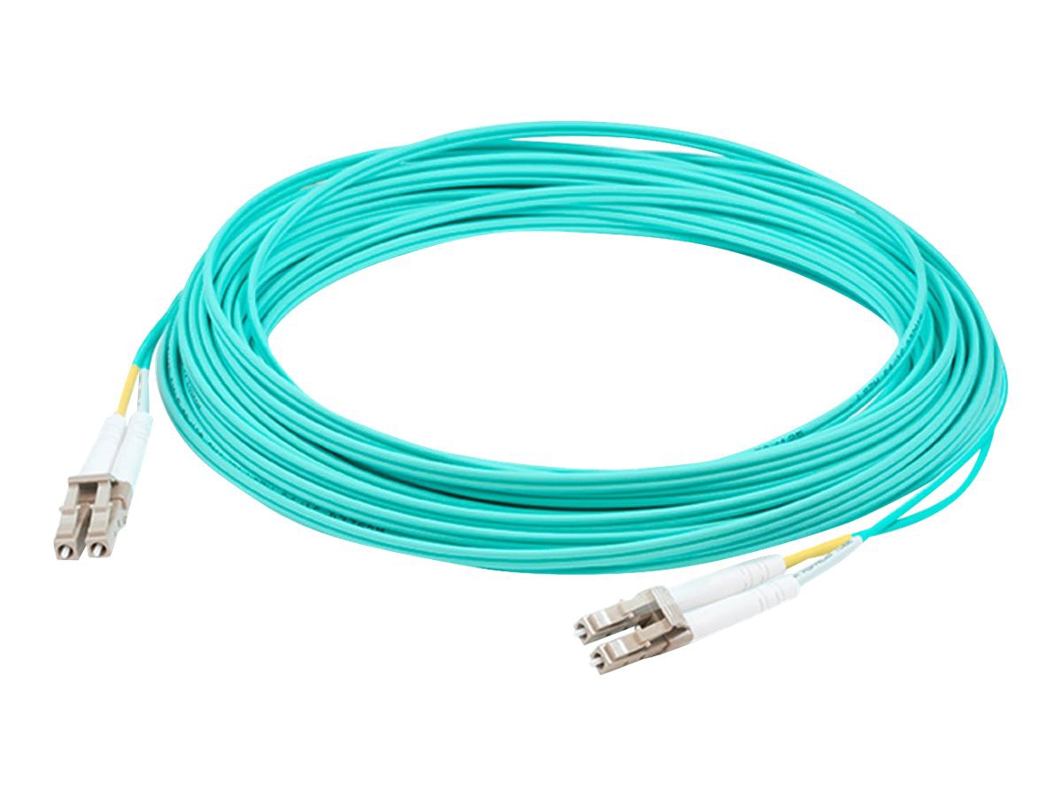 Proline 1m LC to LC Aqua OM4 Duplex OFNP (Plenum-Rated) Fiber Patch Cable