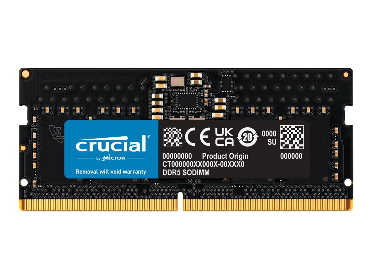 Crucial - DDR5 - module - 8 GB - SO-DIMM 262-pin - 4800 MHz / PC5-38400 -  unbuffered