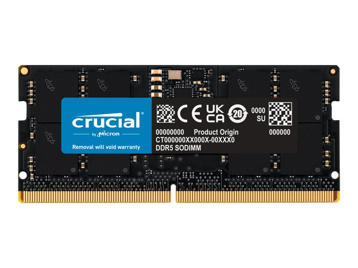 Crucial - DDR5 - module - 16 GB - SO-DIMM 262-pin - 4800 MHz / PC5-38400 -