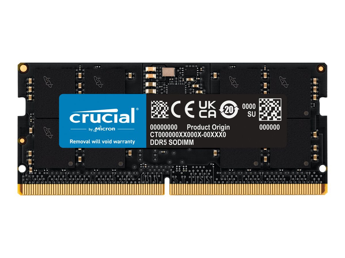 Crucial - DDR5 - module - 16 GB - SO-DIMM 262-pin - 4800 MHz / PC5-38400 -  unbuffered