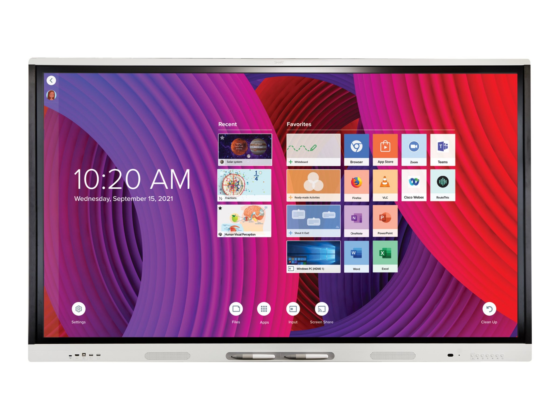 SMART Board MX (V3) series with iQ SBID-MX275-V3 75" LED-backlit LCD displa