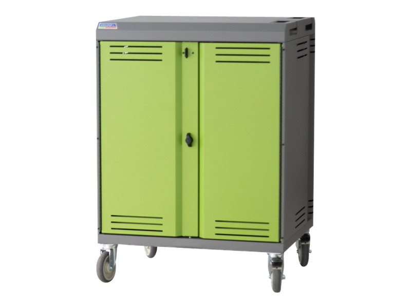 Spectrum VR30 Device Cart - cart - for 30 VR goggles / cellular phones - dark gray, lime green - with PowerProdigy