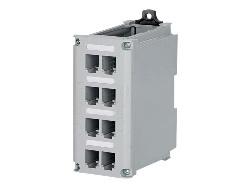 IndustrialNet Mini-Com 8-port DIN Rail Shielded Patch Panel