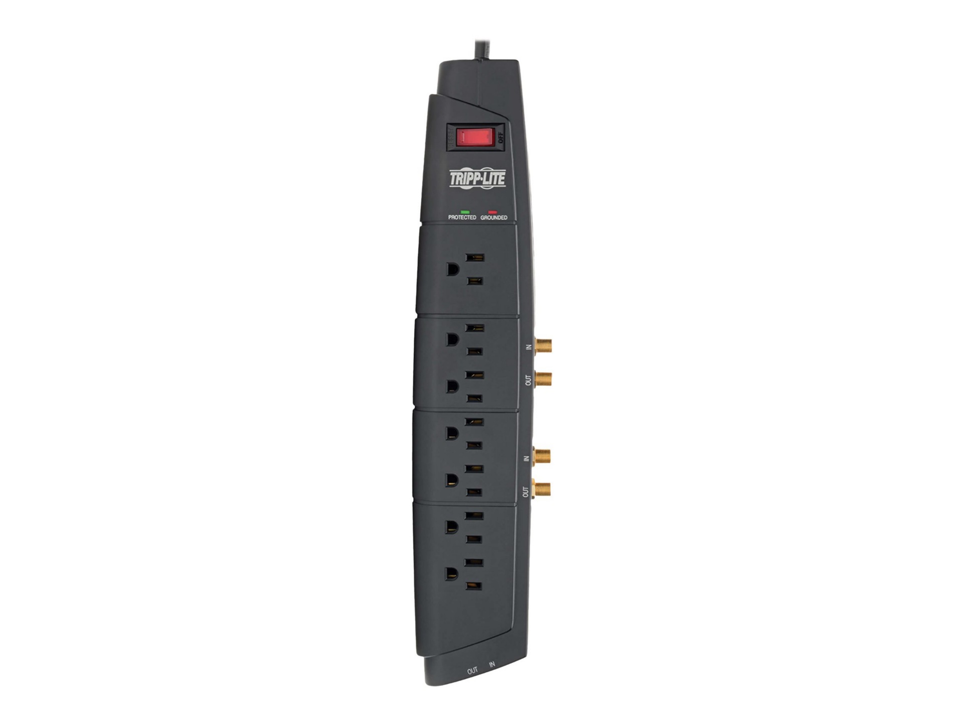 Tripp Lite Home Theater Surge Protector Strip 7 Outlet RJ11 Coax 6ft Cord