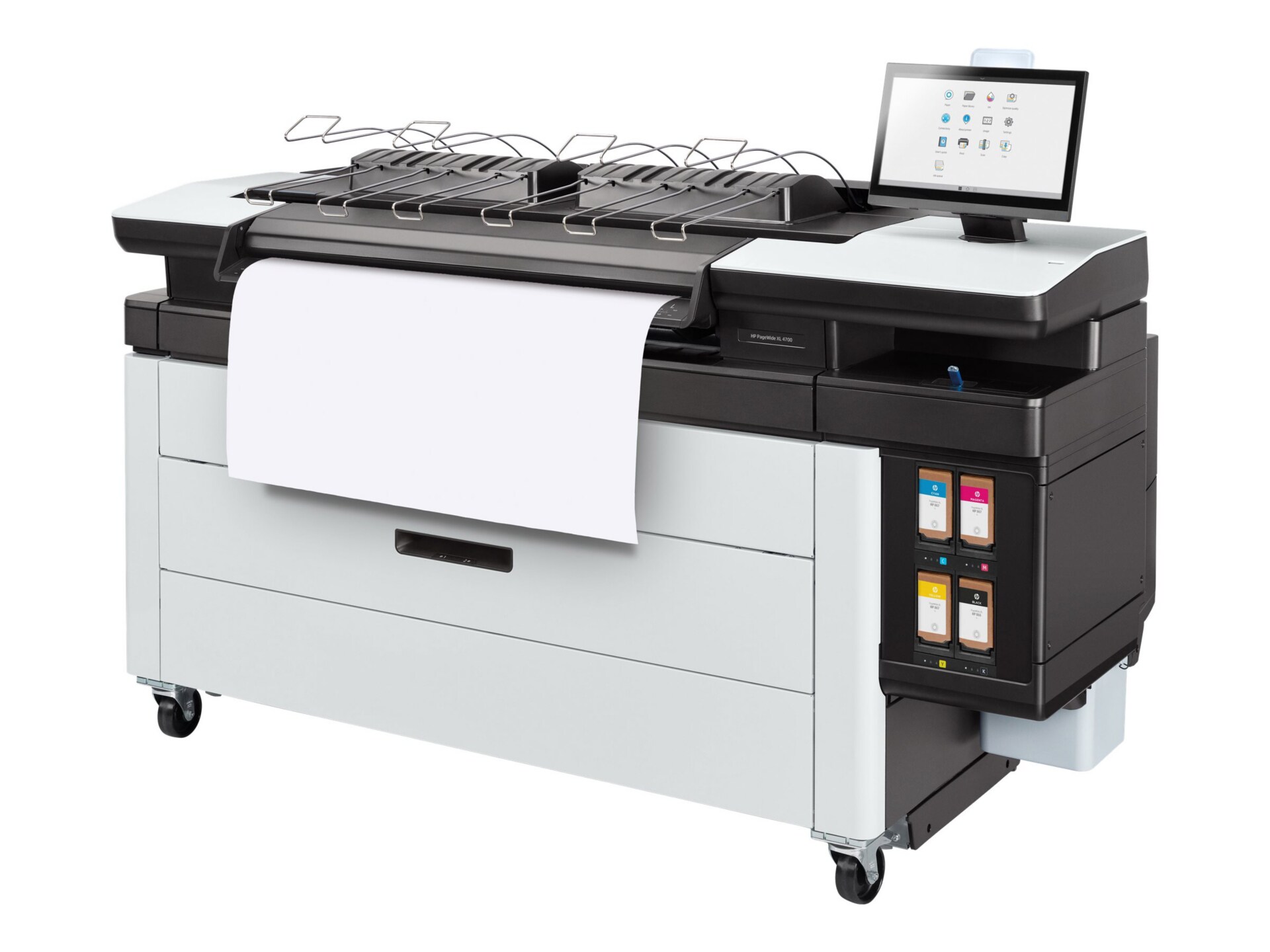 HP PageWide XL 4700 40-in Multifunction Printer with Top Stacker and 3-year