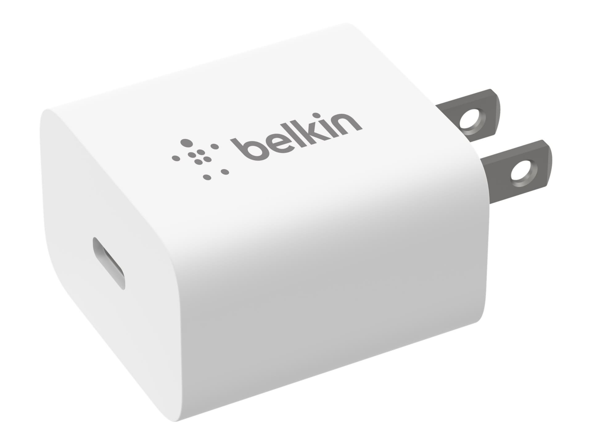 Belkin 20W Portable USB-C Wall Charger - 1xUSB-C - Fast Charging - Power Adapter - White