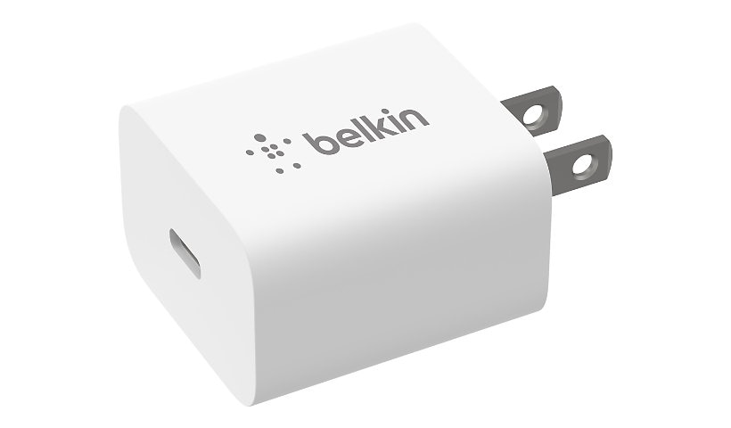 Belkin 20W Portable USB-C Wall Charger - 1xUSB-C - Fast Charging - Power Adapter - White
