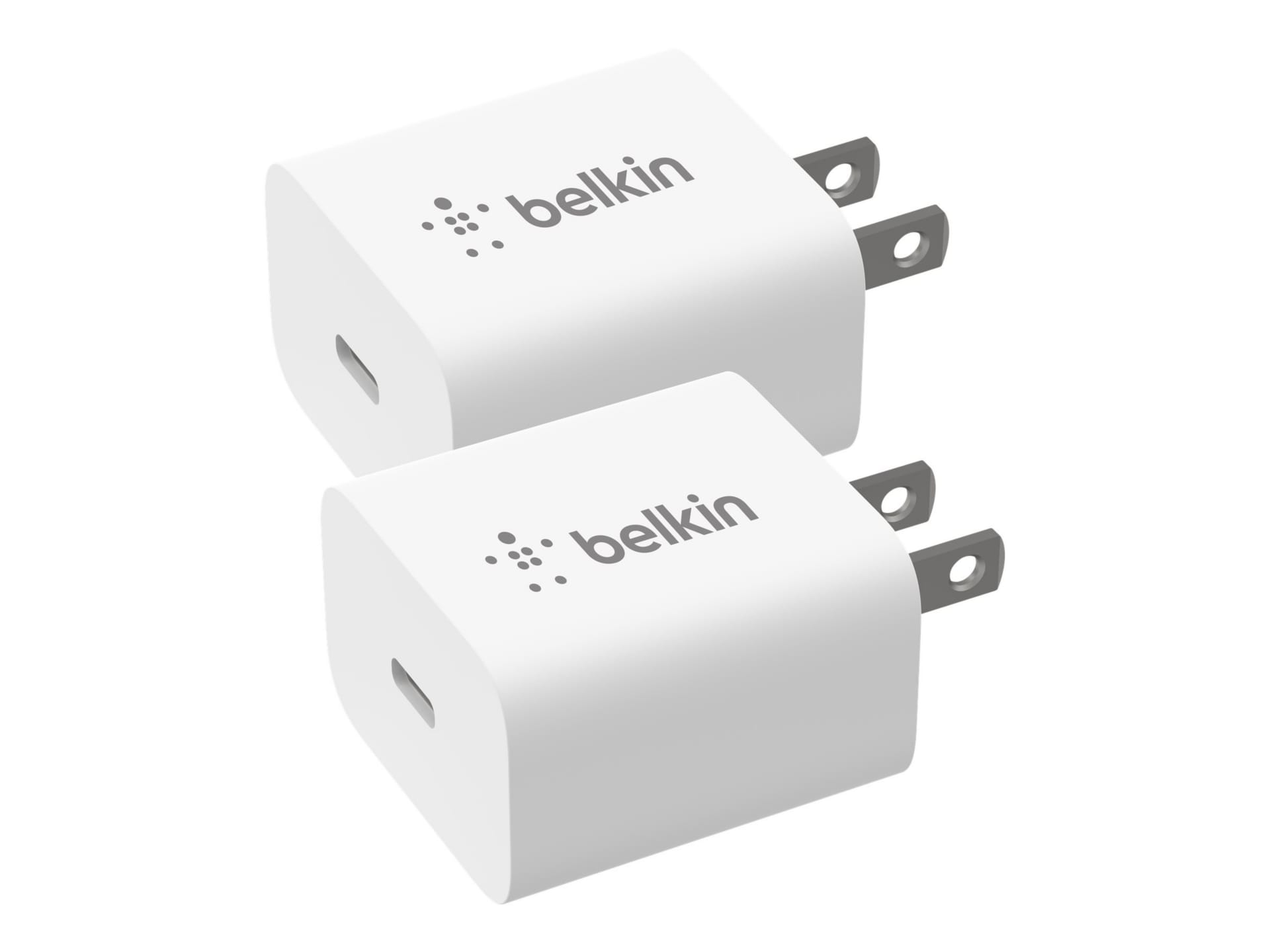 Belkin 20W Portable USB-C Wall Charger - 1xUSB-C - Fast Charging - Power Adapter - White (2 Pack)