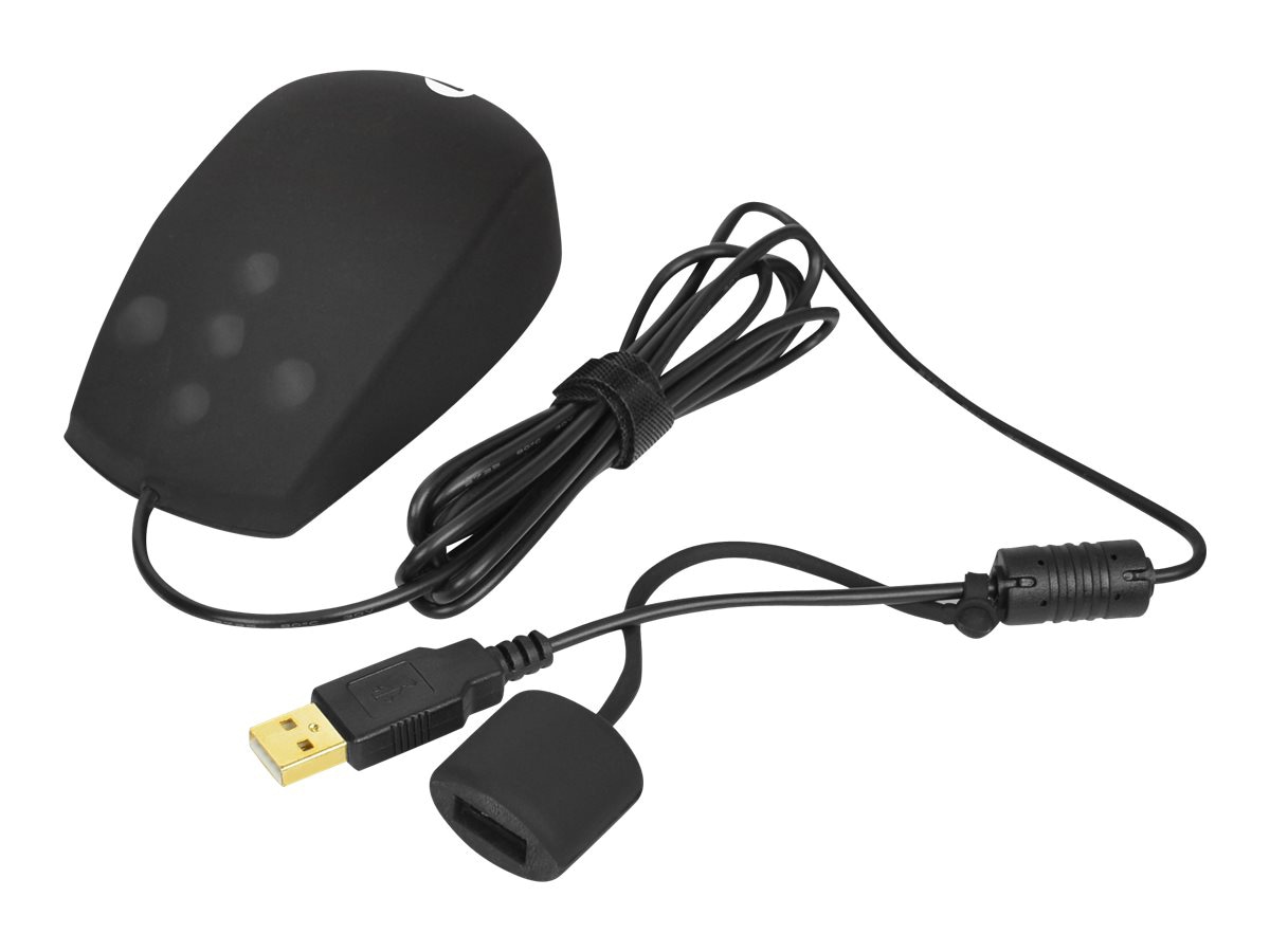 SIIG Industrial Grade Washable & Dustproof USB Mouse with Button Type Scroll - mouse - industrial grade - USB - black