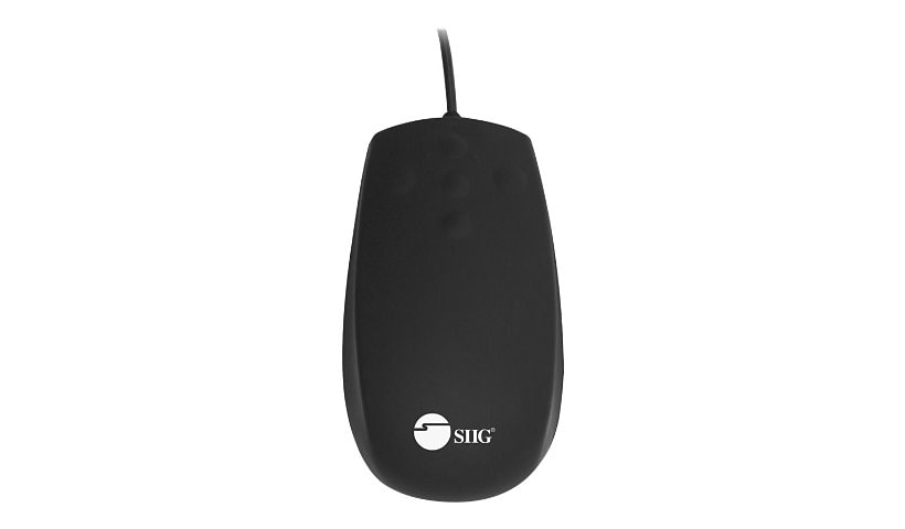 SIIG Industrial Grade Washable & Dustproof USB Mouse with Button Type Scroll - mouse - industrial grade - USB - black
