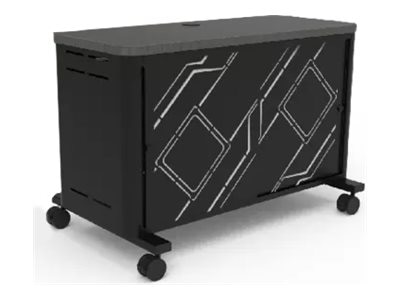 Spectrum Console Gaming Hub cabinet unit - for TV / 3 game consoles / headphones - black with white accents, black with