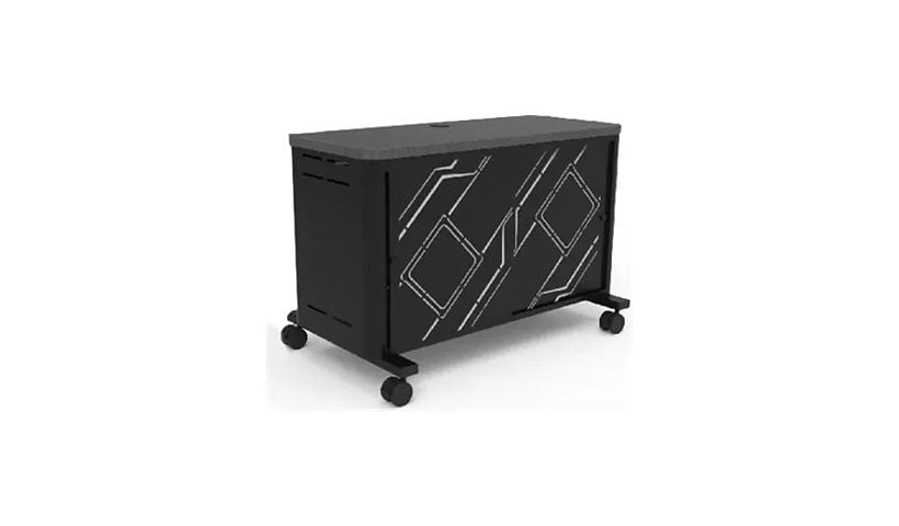 Spectrum Console Gaming Hub cabinet unit - for TV / 3 game consoles / headphones - black with white accents, black with