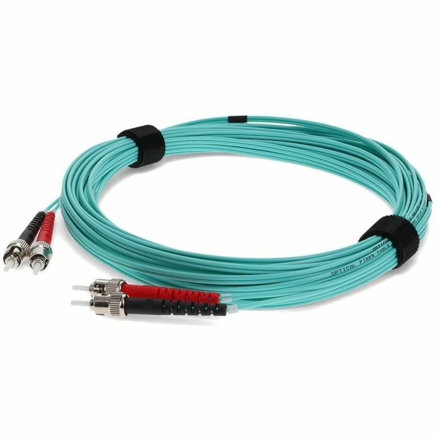 Proline 10m ST to ST Aqua OM4 Duplex OFNR (Riser-Rated) Fiber Patch Cable