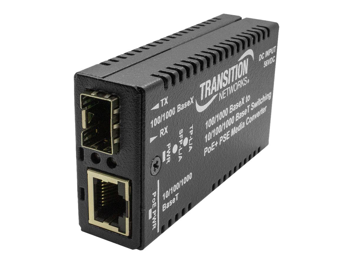 Transition Networks Mini - fiber media converter - 10Mb LAN, 100Mb LAN, 1GbE