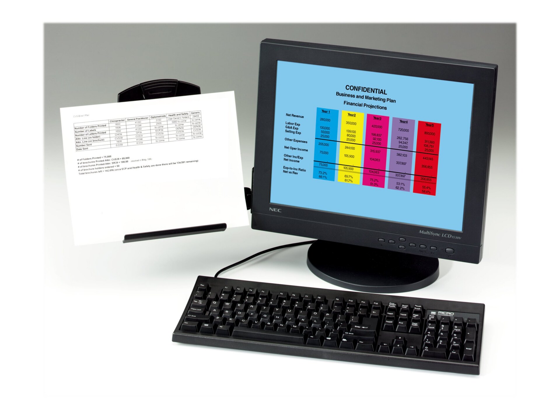 3M FLAT PANEL LCD DOCUMENT HOLDER