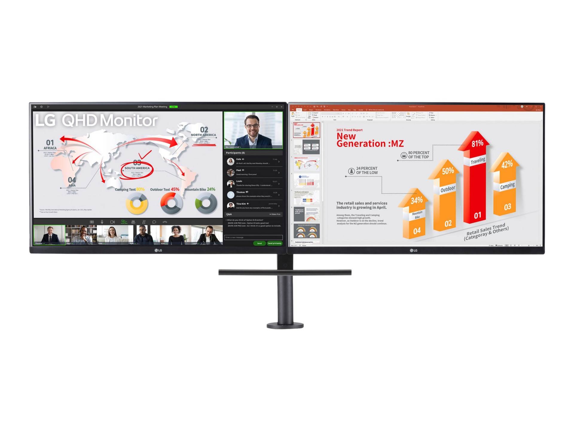 LG Ergo Dual 27QP88D - LED monitor - QHD - 27" - HDR