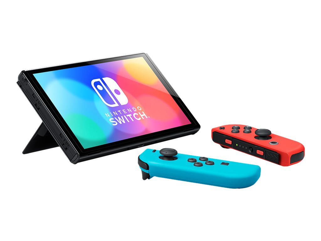 Thumbnail 2 of 4 for Nintendo Switch OLED - game console - black, neon red, neon blue
