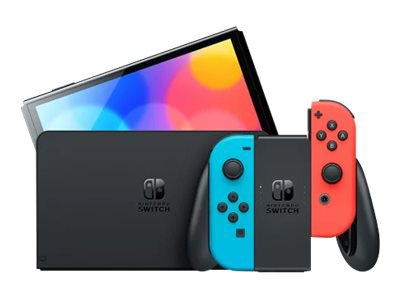 Thumbnail 3 of 4 for Nintendo Switch OLED - game console - black, neon red, neon blue