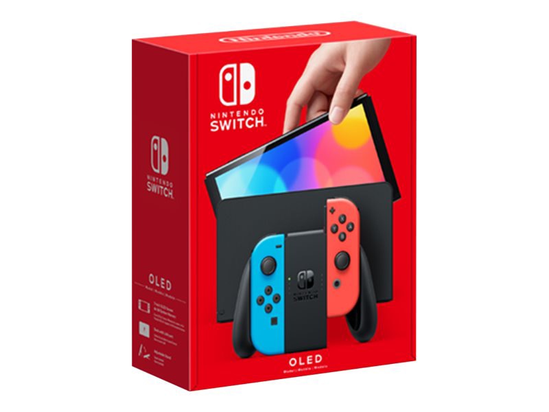 Thumbnail 4 of 4 for Nintendo Switch OLED - game console - black, neon red, neon blue