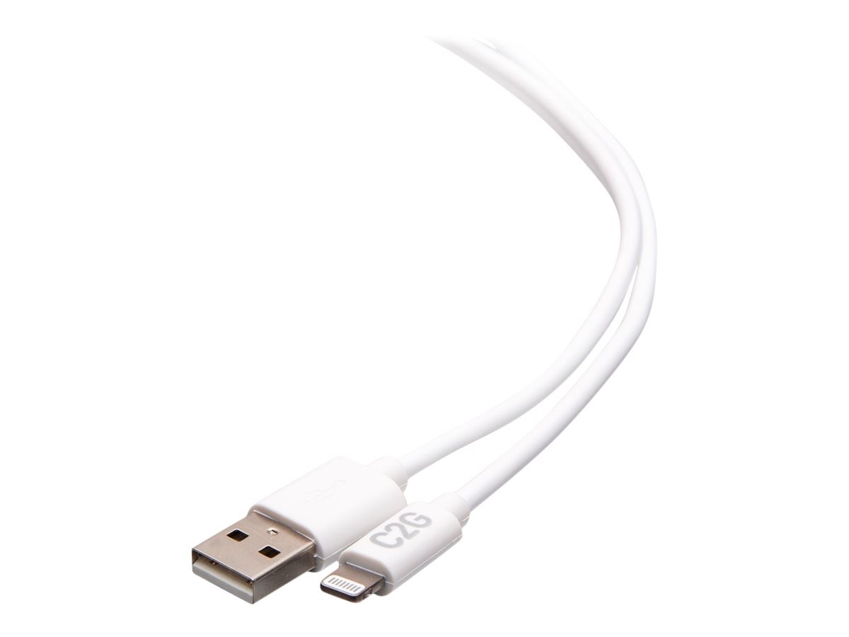 C2G 3ft USB A to Lightning Cable - MFi Certified iPhone Charging Cable - White