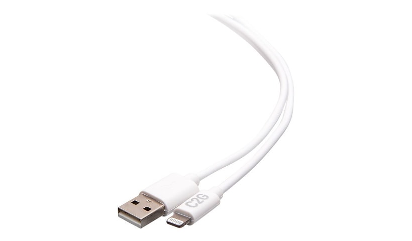 C2G 3ft USB A to Lightning Cable - MFi Certified iPhone Charging Cable - White