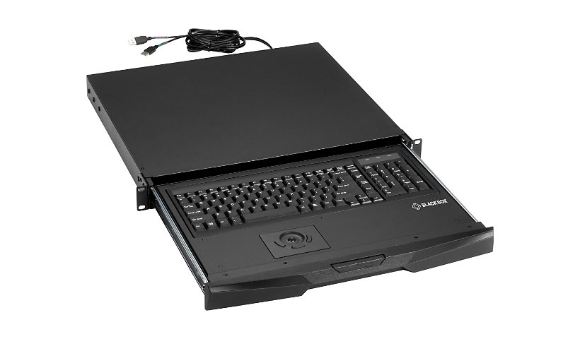 Black Box 19" Short Depth Keyboard Drawer - keyboard - with trackball - QWERTY - US - black, RAL 9005