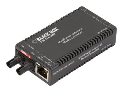 Black Box MultiPower Miniature - fiber media converter - 10Mb LAN, 100Mb LAN