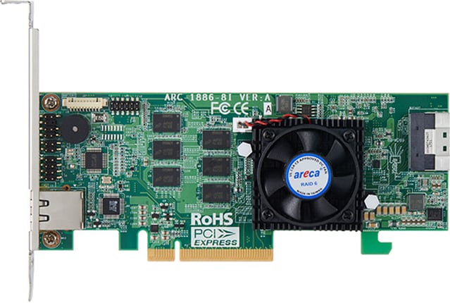 Areca SATA/SAS/NVMe PCIe Gen 4.0 Tri-Mode RAID Adapter