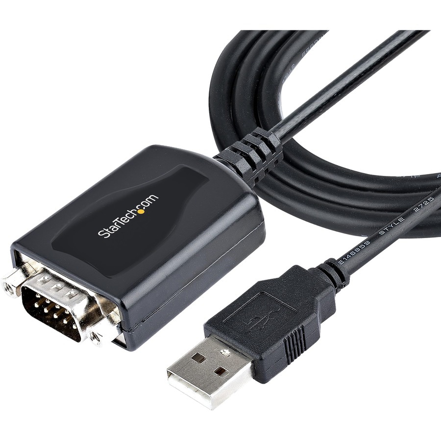 StarTech.com 3ft USB to Serial Cable USB to Serial Port Adapter RS232 DB9 Male to USB Prolific IC