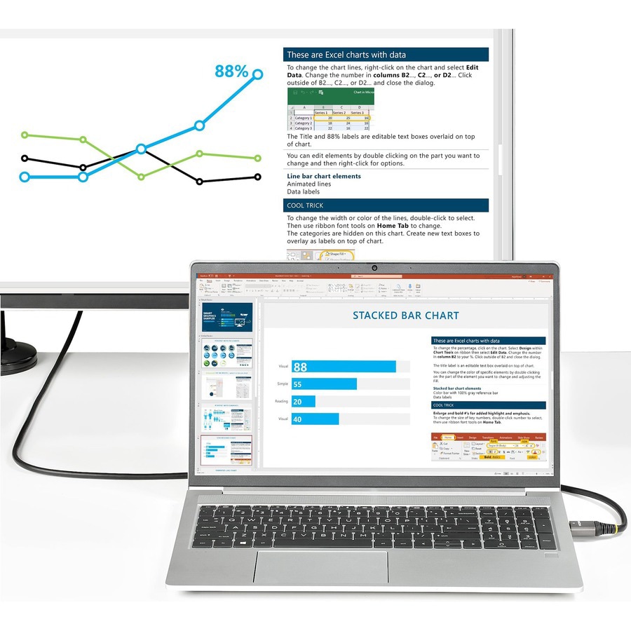 Thumbnail 6 of 11 for StarTech.com 20in (0.5m) Premium Certified HDMI 2.0 Cable, High-Speed Ultra HD 4K 60Hz HDMI with Ethernet, HDR10, UHD