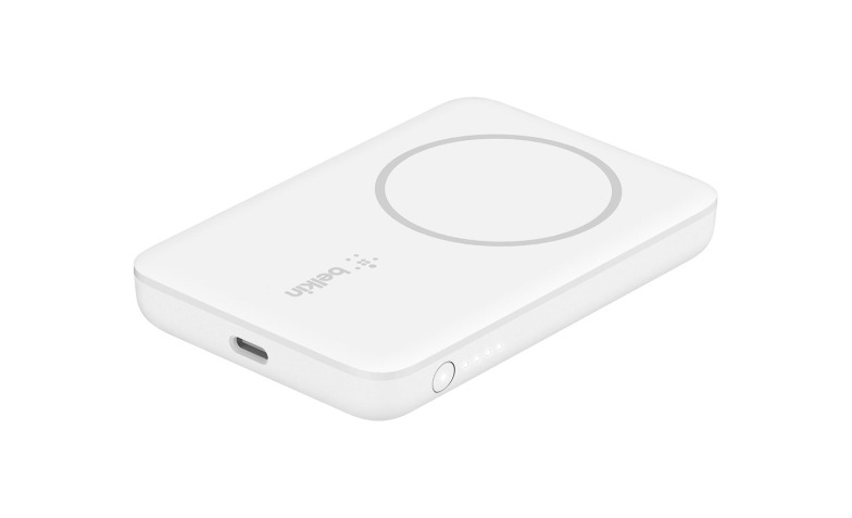 DCU TECNOLOGIC - Power Bank - Ricarica wireless magnetica compatibile con Magsafe - 2 uscite USB - Compatibile con iPhone 12,13,14,15 - Colore: Bianco