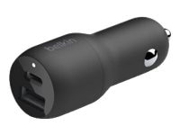 Thumbnail 5 of 5 for Belkin 37W Dual-Port USB Car Charger - 1xUSB-C (25W) 1xUSB-A (12W) - w/ USB-C to Lightning Cable - Power Adapter - Black