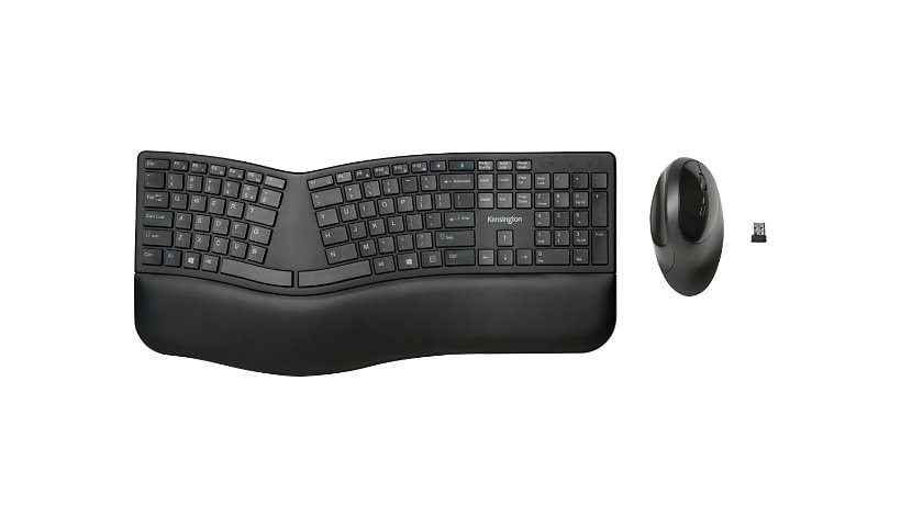 Kensington Pro Fit Ergo Wireless Keyboard and Mouse - ensemble clavier et souris - US - noir