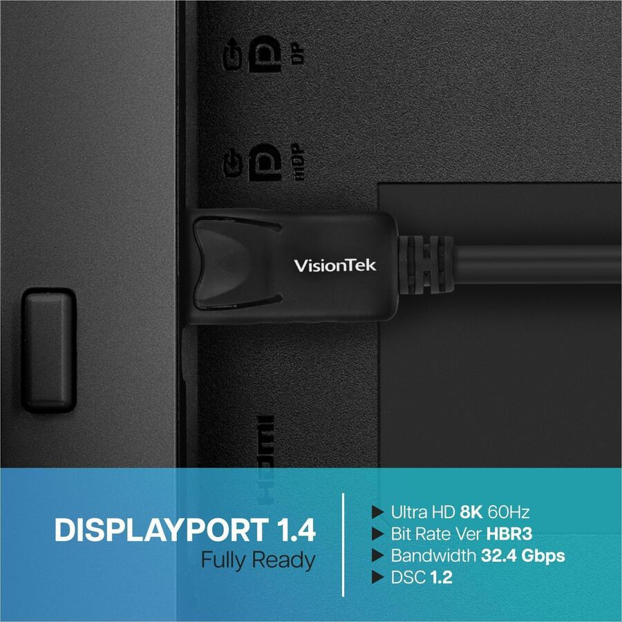 Thumbnail 6 of 15 for VisionTek USB-C to DisplayPort 1.4 2M Cable M/M