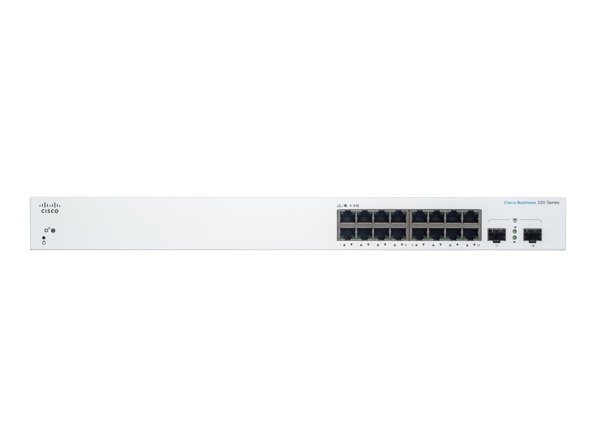 Cisco Business 220 Series CBS220-16T-2G - switch - 18 ports - smart - rack-mountable