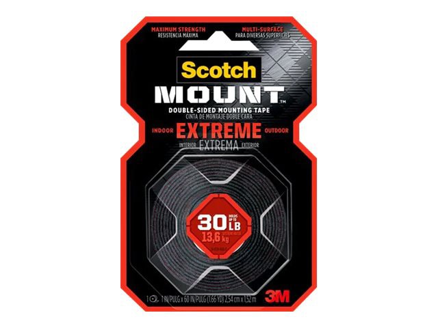 Scotch-Mount Extreme double-sided tape - 1 in x 33 ft - black