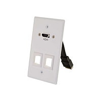 C2G HDMI Pass Through Single Gang Wall Plate with Two Keystones - White - m