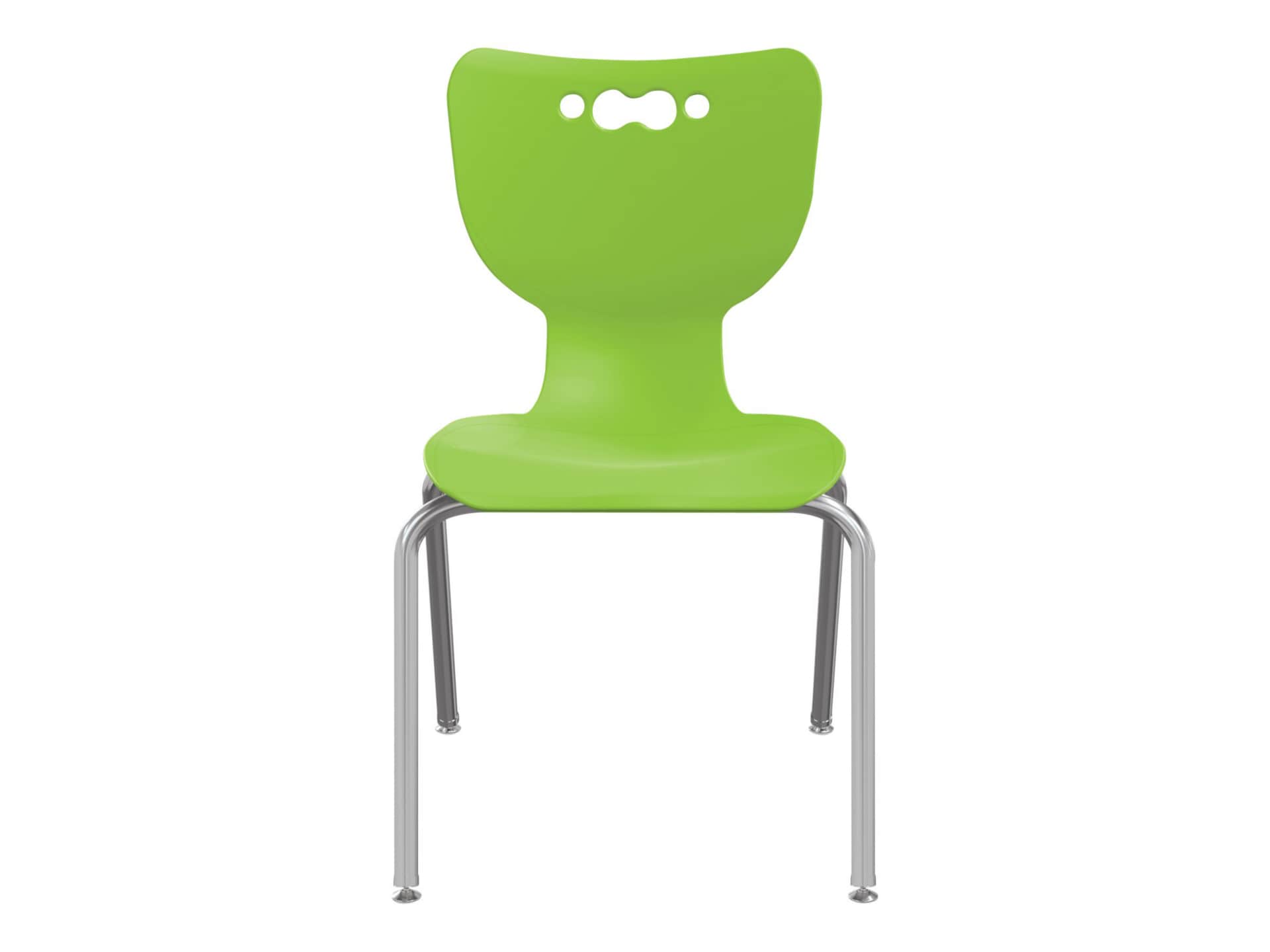 MooreCo Hierarchy - chair - injection molded polypropylene, heavy gauge steel - green, chrome