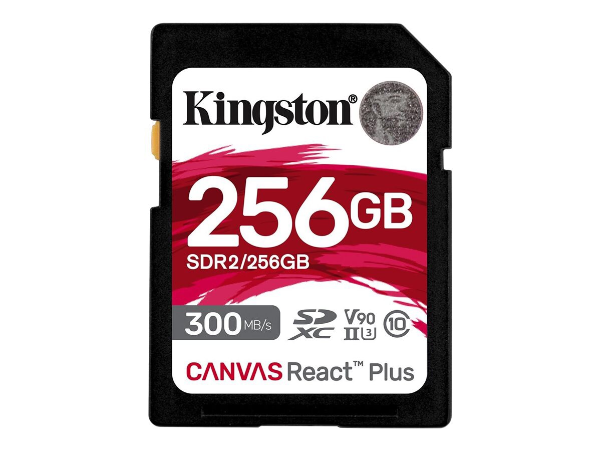 Kingston 256GB Canvas React Plus SDXC UHS-II U3 V90 SD Card