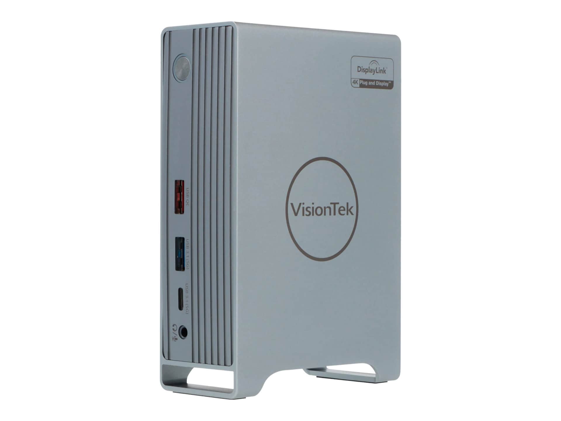 VisionTek VT7100 Triple Display 4K USB-C Docking Station with 100W Power De