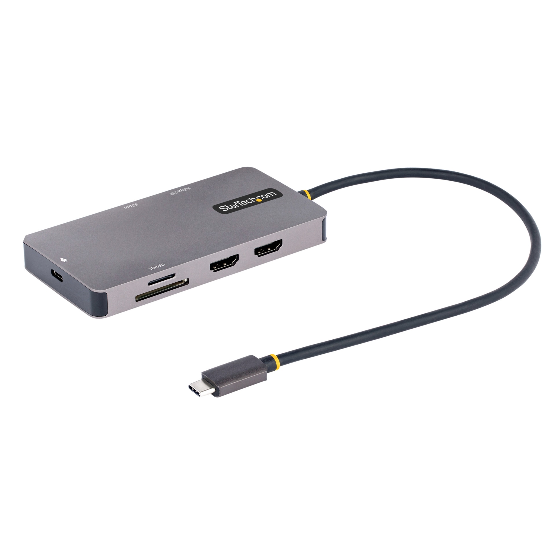 StarTech.com USB Multiport Adapter, Dual HDMI, 4K 60Hz, 5Gbps USB Hub, 100W PD/GbE/SD/MicroSD - 120B-USBC-MULTIPORT - Docking Stations & Port Replicators - CDW.com