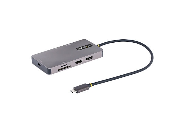 StarTech.com USB C Multiport Adapter, Dual HDMI, 4K 60Hz, 5Gbps USB Hub,  100W PD/GbE/SD/MicroSD - 120B-USBC-MULTIPORT - Docking Stations & Port  Replicators 