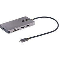 StarTech.com USB C Multiport Adapter, Dual HDMI, 4K 60Hz, 5Gbps USB Hub, 100W PD/GbE/SD/MicroSD